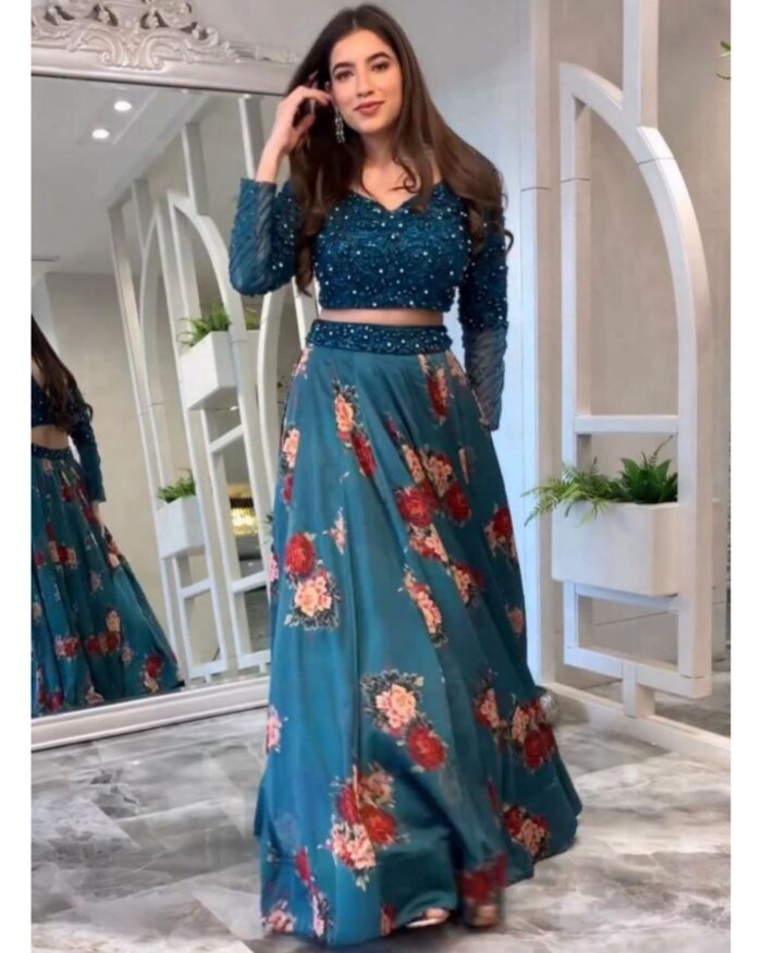 Attractive Morpinch Organza Dual Sequence Work Lehenga Choli
