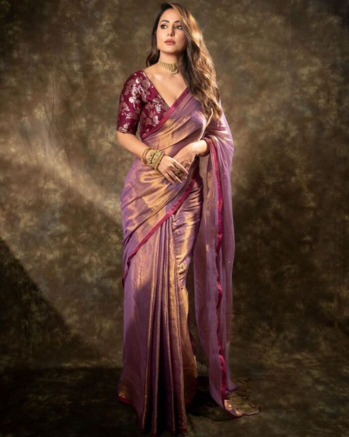 Beautiful Onion Silk Jaquard Weaving Work Saree With Blouse