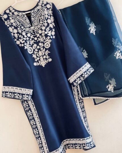 Casual Cotton Silk Embroidery Work Salwar Suit With Dupatta