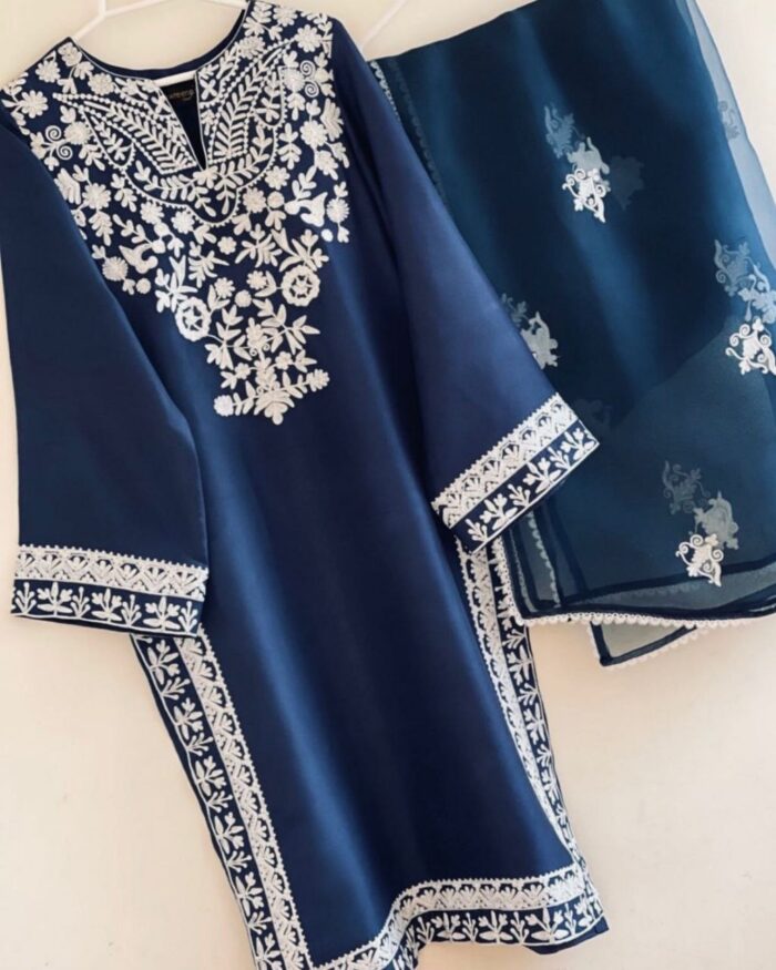 Casual Cotton Silk Embroidery Work Salwar Suit With Dupatta