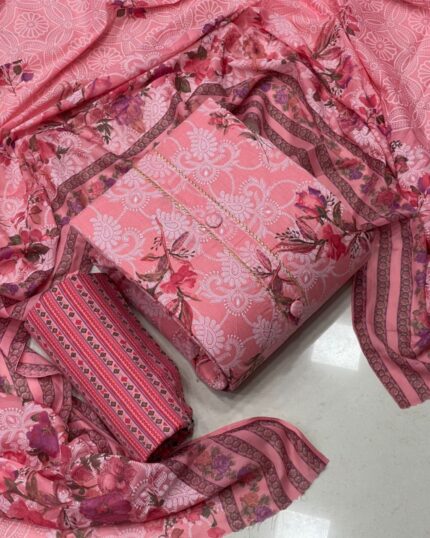Casual Digital Print Work Chanderi Salwar Suit With Dupatta
