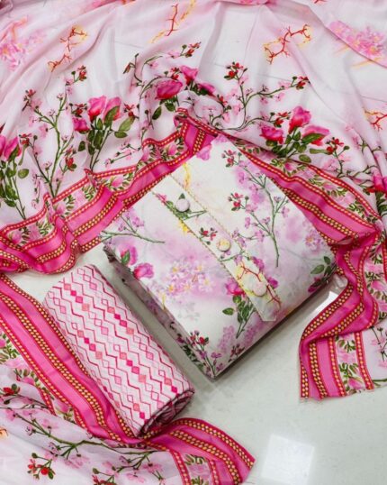 Casual Pure Cotton Digital Print Work Salwar Suit With Dupatta
