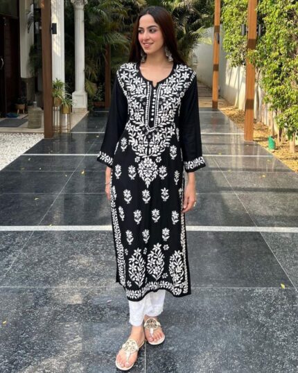 Casual Rayon Cotton Embroidery Work Palazo Suit With Dupatta
