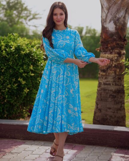 Casual Sky Faux Georgette Printed Top