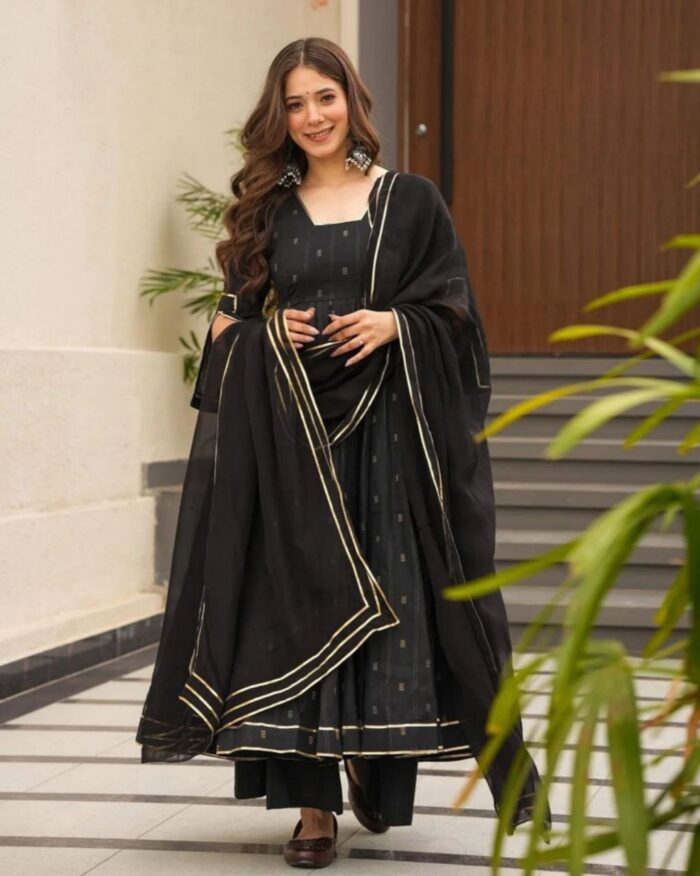 Exclusive Black Georgette Sequence Work Anarkali Suit With Dupatta